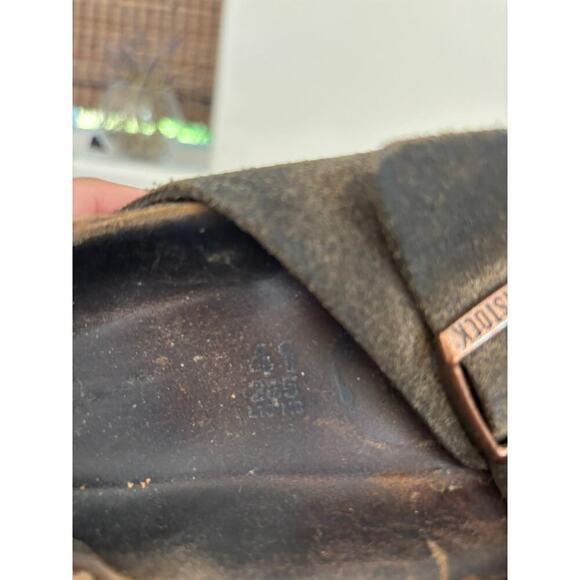 Birkenstock Arizona Brown Suede Sandals Slides Size 41 - Picture 8 of 8